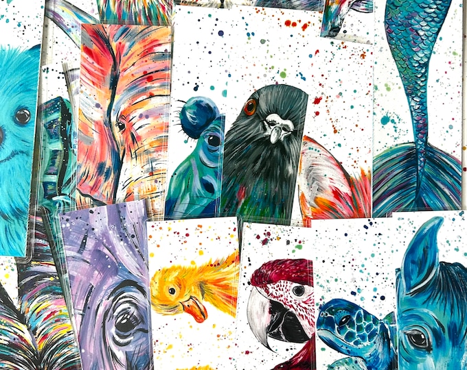 Animal Bookmark, Gift for Book Lovers, Colourful Wildlife Bookmarks, Literary Girl, Bookclub, Kids Reading Gifts, Bookworm Gifts