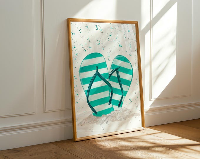 Flip Flops in the Sand Art Print