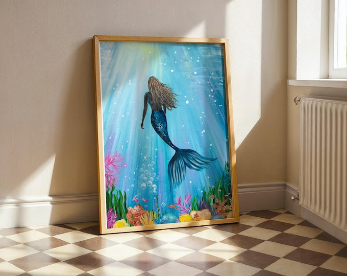 Mermaid Art Print ‘Beneath the Waves’
