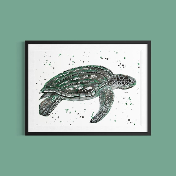 Leatherback Sea Turtle Art Print ‘Fabian’