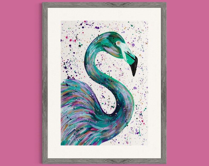 Flamingo Art Print ‘Hugh’