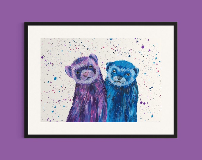 Ferrets Art Print, ‘Olive & Oscar’