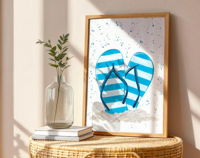 Flip Flops in the Sand Art Print
