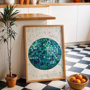 Disco Ball Art Print, Fun Wall Decor for Quirky Homes