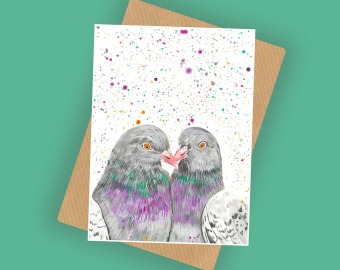 Pigeon Lovers Greetings Card