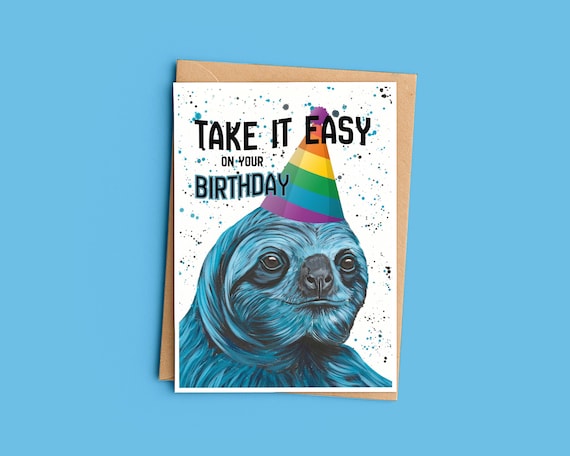 Sloth Birthday Card