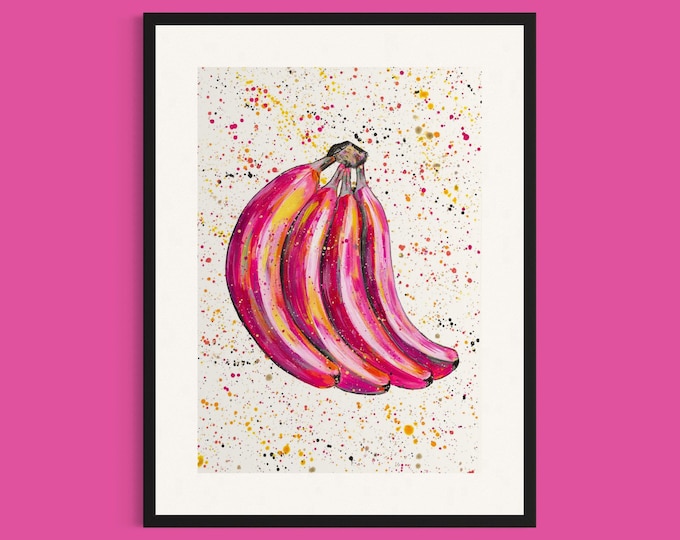 Pink Bananas Art Print