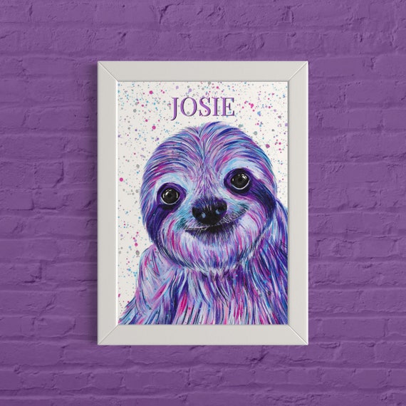 Personalised Sloth Art Print