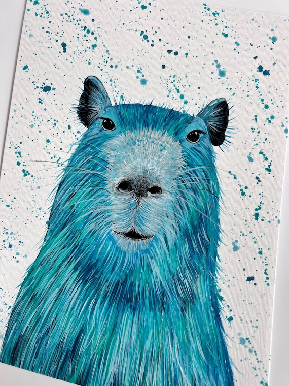 Happy Capybara Original Painting