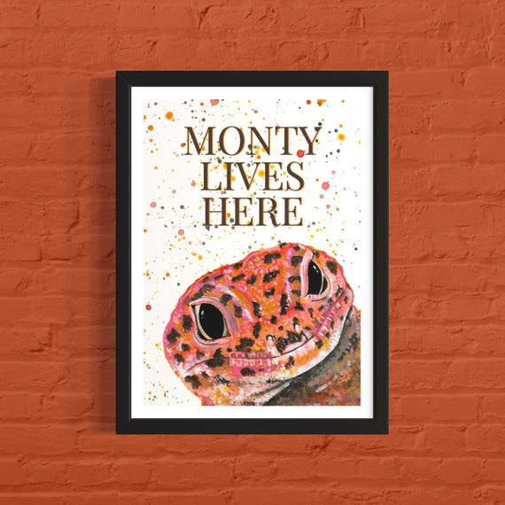 Personalised Leopard Gecko Art Print