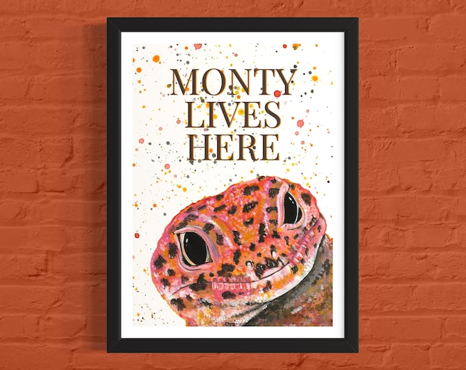 Personalised Leopard Gecko Art Print