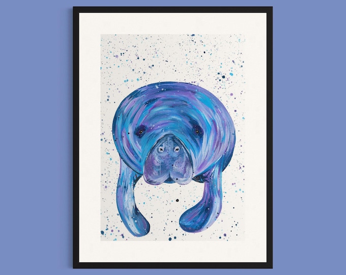 Manatee Art Print ‘Barry’