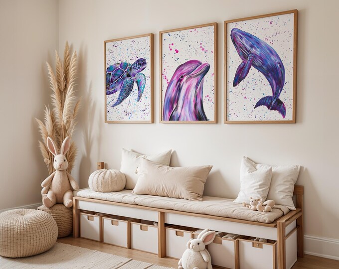 Sea Life Art Print Set