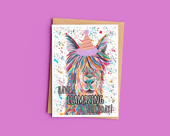 Llama Birthday Card
