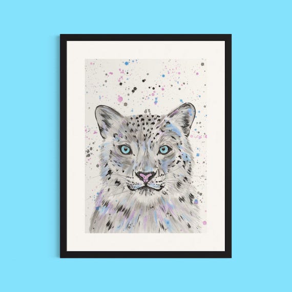 Snow Leopard Art Print ‘Nix’
