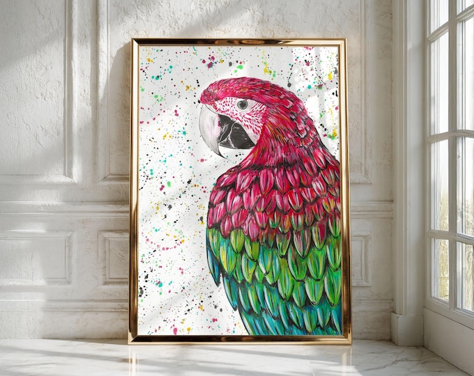 Macaw Parrot Art Print ‘Marvin’