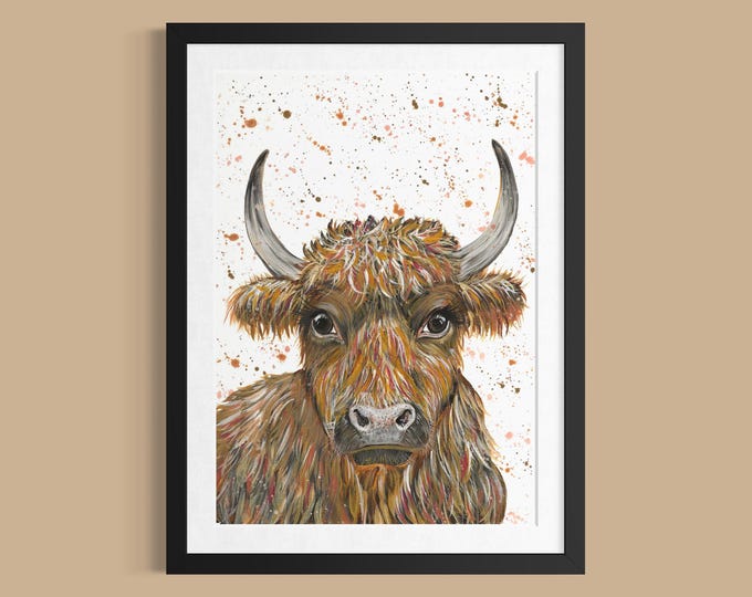 Highland Cow Art Print ‘Nellie’
