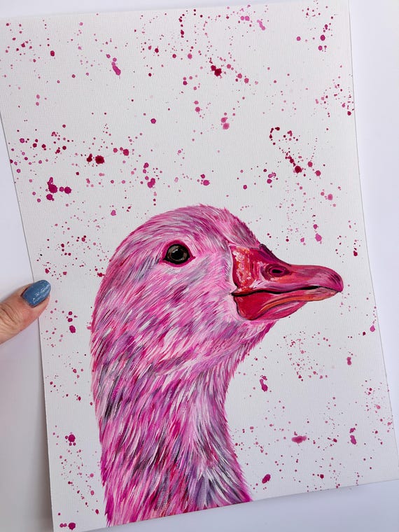 Pink Goose Original Acrylic Painting
