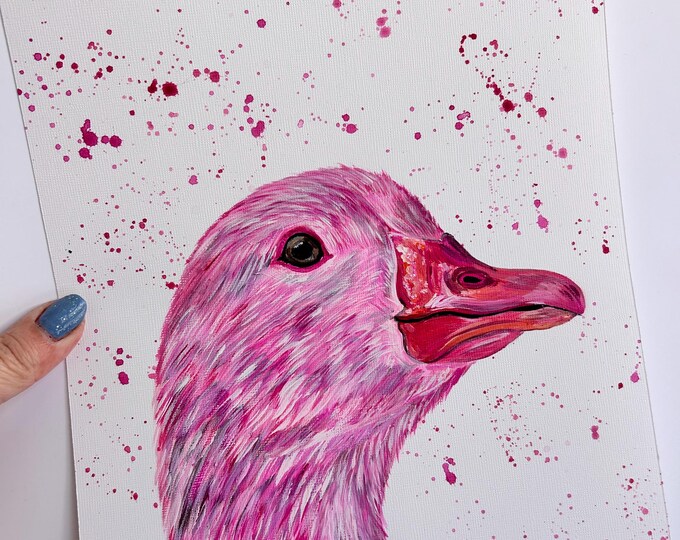 Pink Goose Original Acrylic Painting