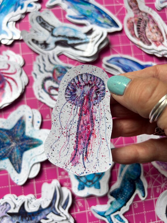Jellyfish Vinyl Sticker: Sea Life Ocean Decal