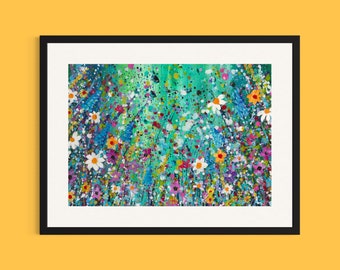 Wildflowers Art Print, ‘Spring Burst’, Flower Art, Colourful Decor, Wild Flowers Painting, Flowers Poster, Floral Gifts, Home Decor,