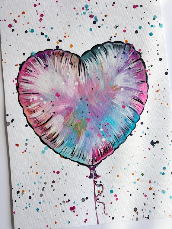 Balloon Heart Original Painting