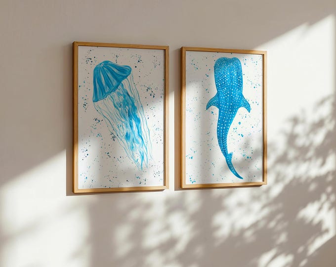 Sea Life Art Print Set