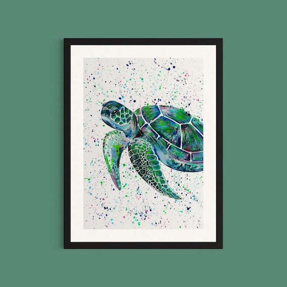 Sea Turtle Art Print ‘Lenny’