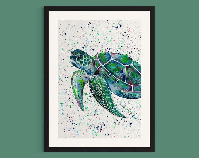 Sea Turtle Art Print ‘Lenny’