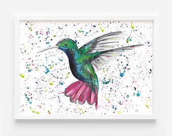 ハチドリの絵画 - 熱帯の色鮮やかな鳥のオリジナルアクリル画 - Etsy 日本