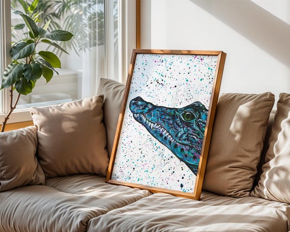 Crocodile Art Print ‘Rocky’