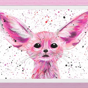 Fennec Fox Art Print: Pink Animal Painting, Nursery Decor image 9