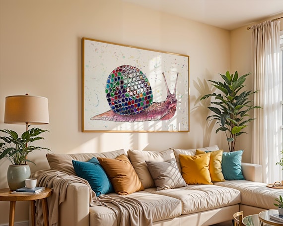 Disco Snail Wall Art Print