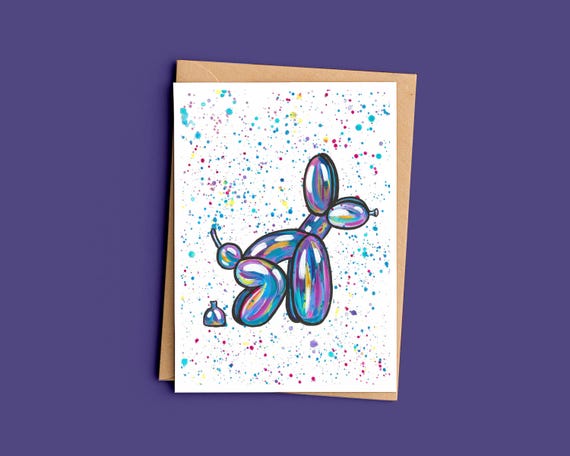 Balloon Dog Birthday Card