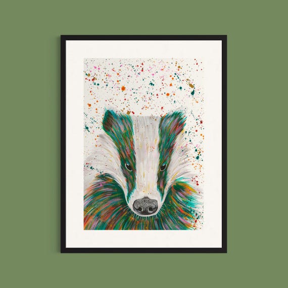 Badger Art Print ‘Earl’