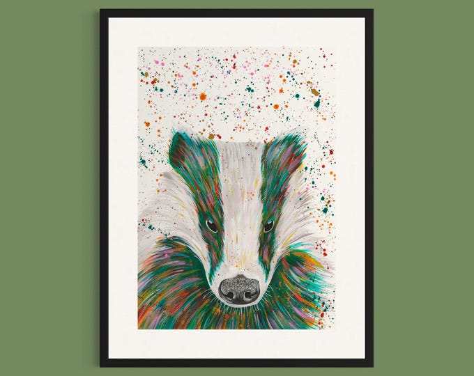 Badger Art Print ‘Earl’