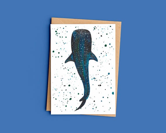 Whale Shark Greeting Card: Marine Wildlife Art - Blank A6 Card