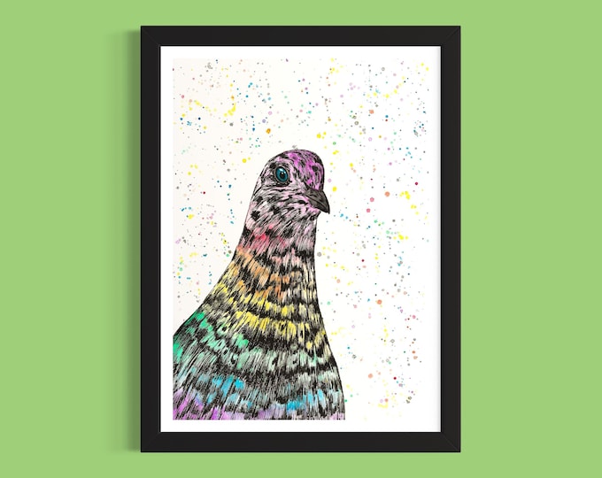 Rainbow Pigeon Art Print