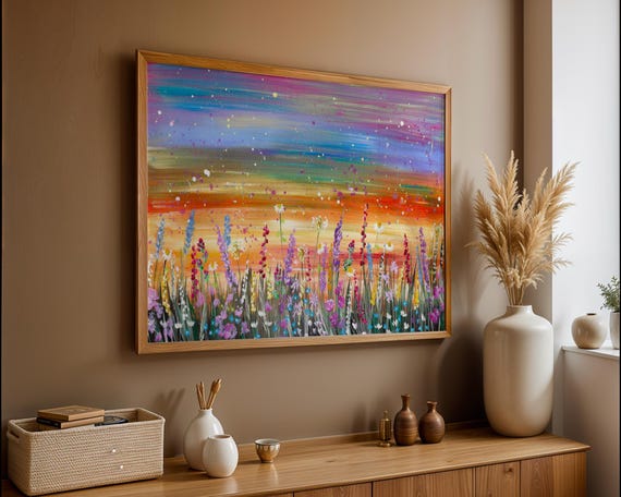 Sunset Florals Art Print