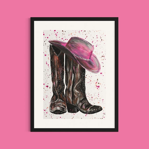 Cowgirl Boots and Hat Art Print
