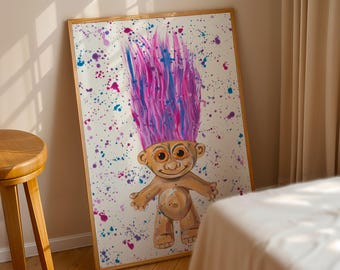 Troll Art Print: Retro 90s Throwback Decor