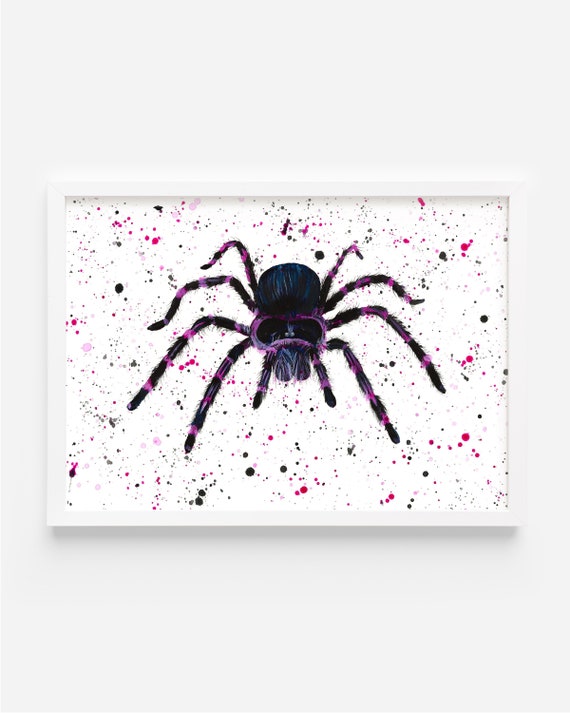 Spider Original Painting, ‘Quincy’, Tarantula Art, Original Acrylic Painting, Colourful Art, Spider Decor, Wall Art, Goth Decor, Spider Love