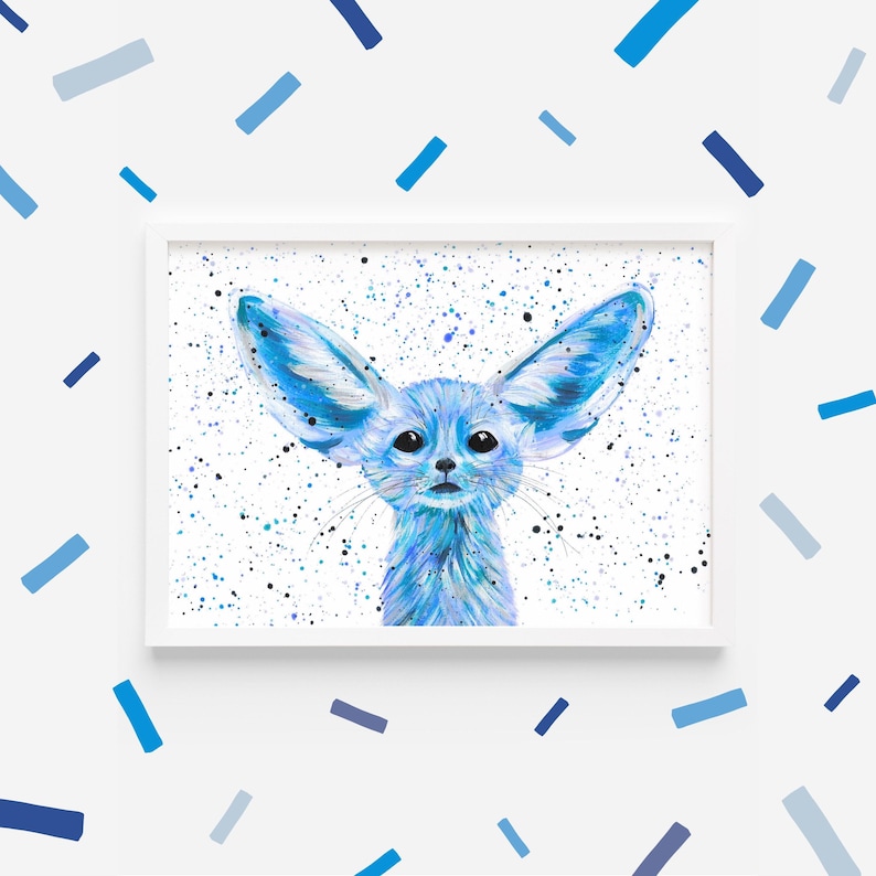 Fennec Fox Art Print: Pink Animal Painting, Nursery Decor image 7