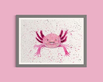 Axolotl Art Print ‘Penny’