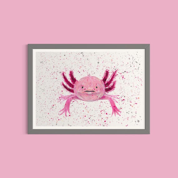 Axolotl Art Print ‘Penny’