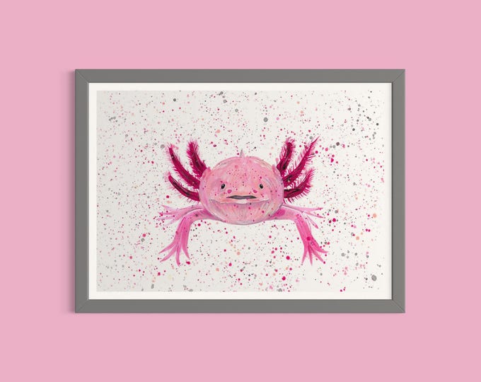 Axolotl Art Print ‘Penny’
