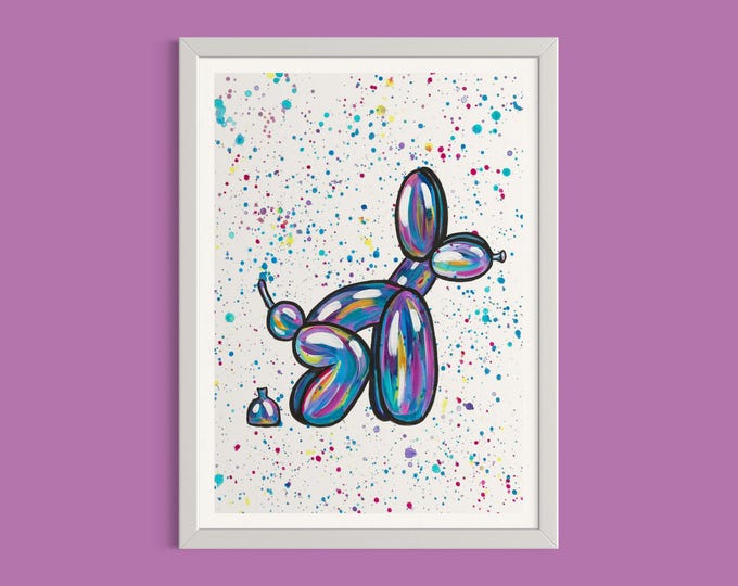Printable Balloon Dog Pooping Art Print