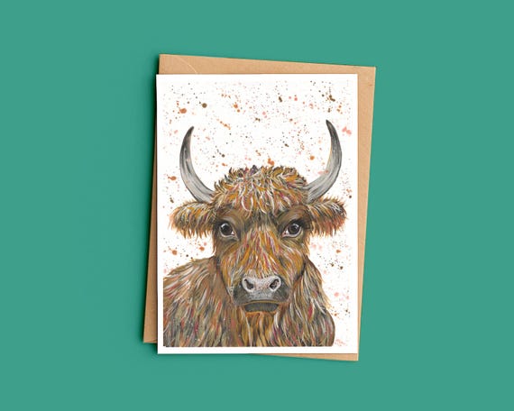 Highland Cow Greetings Card