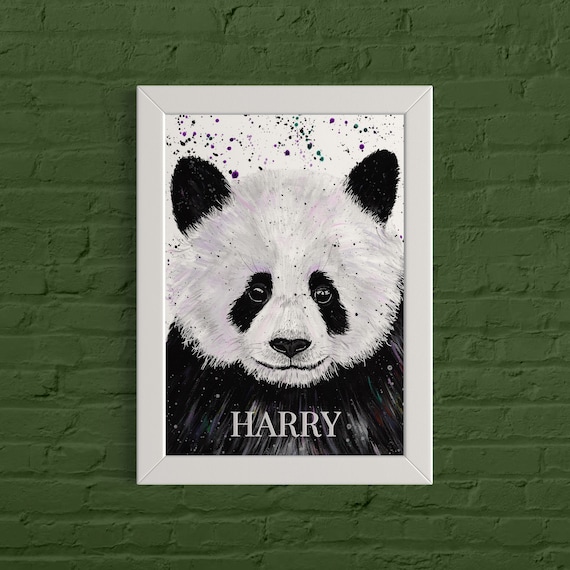 Personalised Panda Art Print