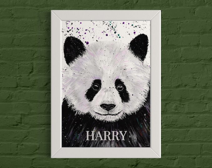 Personalised Panda Art Print